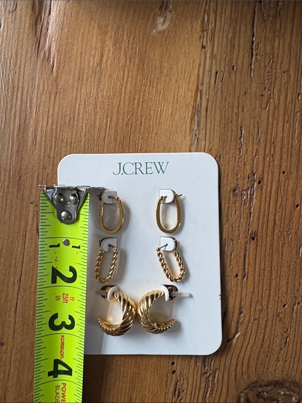Set of 3 gold plated hoop earrings - Picture 3 of 5